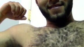 Unshaved black homosexual sucked off while masturbating