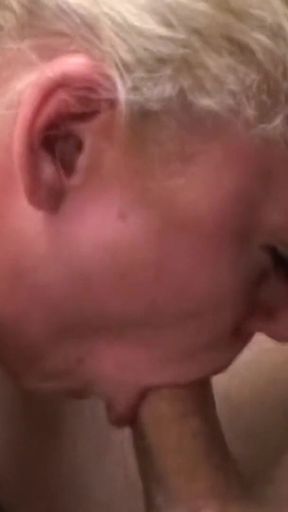 Deepthroat Blonde Slut Gagging with Bulging Throat Overflow
