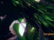 Furry Yaoi 3D - White Rabbit Blowjob to Dragon
