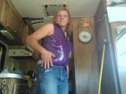 Joanne sweeping, cleaning, dancing and cummimg for you