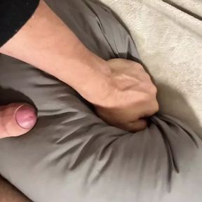 I fuck my pillow hard and give it a huge load of my cum