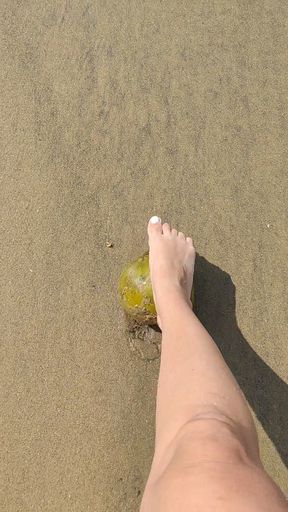 Foot Files: Self-Massage with Coconut on The Beach