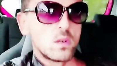 Naughty man enjoys smoking while wanking off in public place