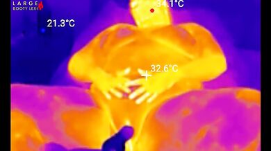 15 Minute Oiled Fuck Machine Ride Squirts on Big BBC in Thermal POV