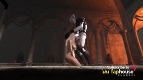 A sexy woman gets fucked hard by a demon Zepar on the altar of sacrifice