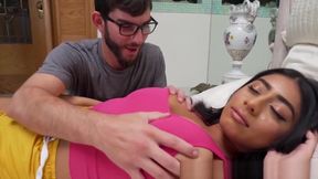 Busty babe Violet Myers wakes up with cock in her mouth