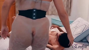 Teen dominates big cock with her big tits