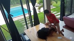 Trans Girl Colombiana Gets Fucked on the Tablet Ando Sofa Bed