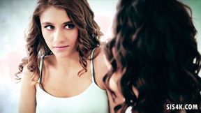 ”SISTERTRICK Jaden Nile helps Rebel Lynn to lost her virginity”