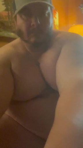Massive Handsome Muscle Chub Nudist Posing &amp; Playing With His Pole   Clip 1