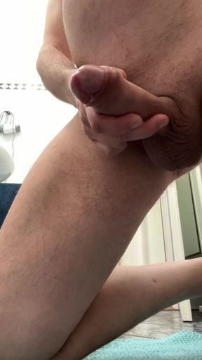 Jerking off naked in the bathroom