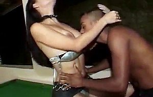 Interracial fuck on pool table