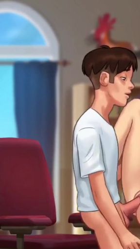 Miss bissette finally fucks Anon - summer time saga gameplay   Clip 1