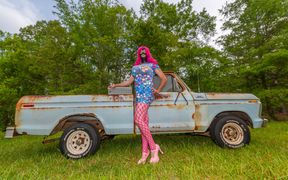 Giant Fake Tits Crossdresser Bts Photo Shoot Masturbation