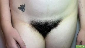 18yo Latina's Hairy Pussy Filmed for the First Time! Cumshot Included!