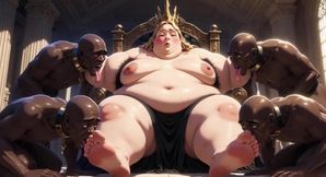 SSBBW Queen Body Worship - Slaves Licking Her Entire Body to Orgasm
