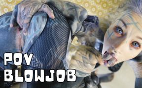 Tattooed Pornstar in High Heels Fingers Her Anal and Gives a Blowjob