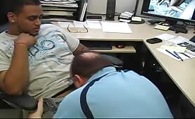 My horny boss sucks my dick at work