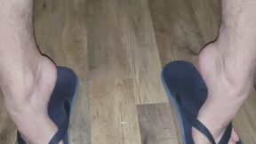 Male Feet on Slippers Male Feet Worship