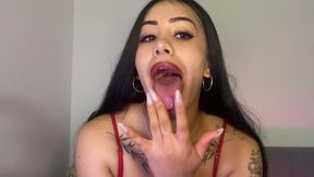 My fingers... my saliva... and my whole wet face