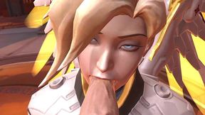 mercy blowjob - overwatch parody