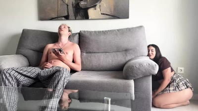 Solo Couch Session: A Prank That Left My Step Brother Exposed