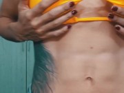 Shredded Abs & Vascular Arms in Yellow Bikini WATCH THE FULL VIDEO ON C4S