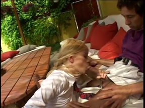 Hot hunk sucks blonde chick's twat and fucks her ass