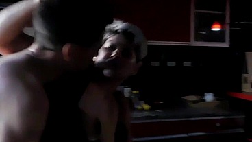 he fills my ass with milk in the kitchen