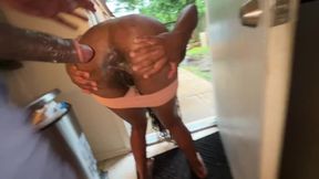 Neighbor's sexy curves tempt best anal fuck ever in the rain