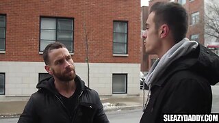 Angry stepdad makes son suck & fuck his prick