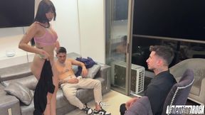 Papi Rodriguez, Valentino Roca And Yenifer Chacon In Job Interview Turns Into A Cock Party For A Hot Latina