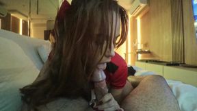 Teen girlfriend woken up for hard doggystyle fucking