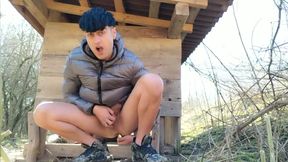 Fucking With Dildo In The Squat And Moaning In The Garden