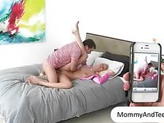 Stepmom busted hot teen couple pounding