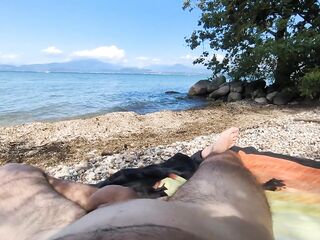 Jerk Off in Public – I Get In nature's garb on the Beach and a Sexy Gal Enjoys the Show