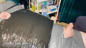 neelde nipple treatment and balls filled with saline.