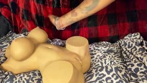 Hot lesbian action with a realistic sex doll