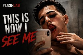 THIS IS HOW I SEE ME: Tatted White Boy Jerks Off Fast in Bedroom, Catches His Own Cum on Tongue