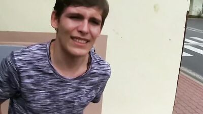 Czech twink blows a stranger in the woods for some cash