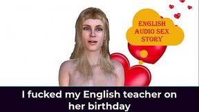 I fucked my English teacher on her birthday - English Audio Sex Story
