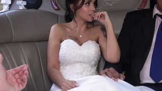 Beautiful bride Jennifer Mendez lets a horny dick enter her pussy while her groom obs