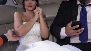 Beautiful bride Jennifer Mendez lets a horny dick enter her pussy while her groom obs