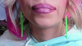 Pink Closeup Lipstick Lip Licking (HD) MP4