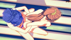 Natsuru Senou strapon fucks Kaede Sakura at the beach until she orgasms.
