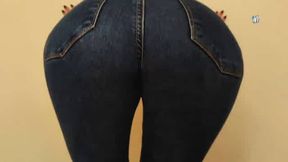 Stepsister's ripped jeans grant her a molten jizz shot on her mammary ass and cum dribbling pussy. Part 1.