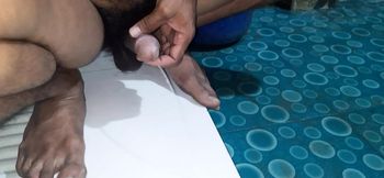 Pee Indian Man Bathroom Black Big Cock