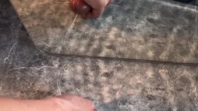 Handsome man wanks and gets a huge seed facial