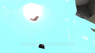 Bondage Blue White Hair Babe Chained Riding On Couch Bone Mouth Fire Place Thigh High POV Lap Dance