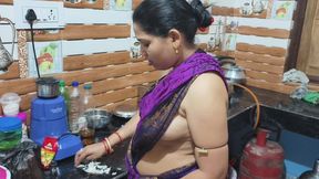 Indian Housewife Hard-core Sex in Kitchen Room by Her Husband's Friend